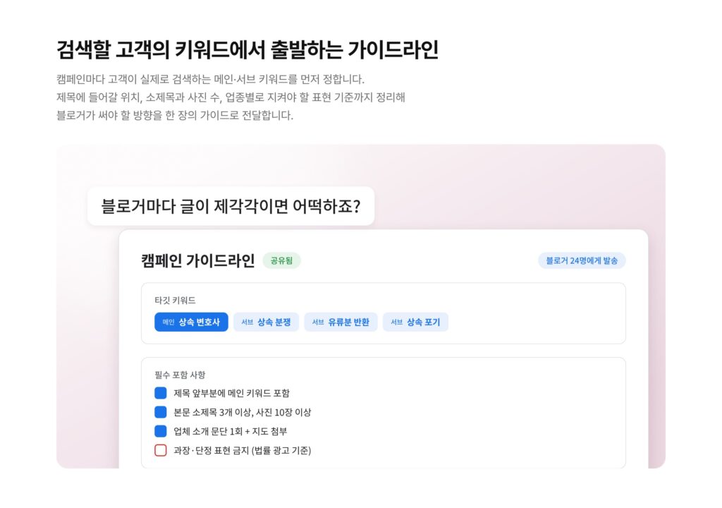 인플루언서 네트워크 - 키워드 가이드라인 인플루언서 네트워크 - 키워드 가이드라인